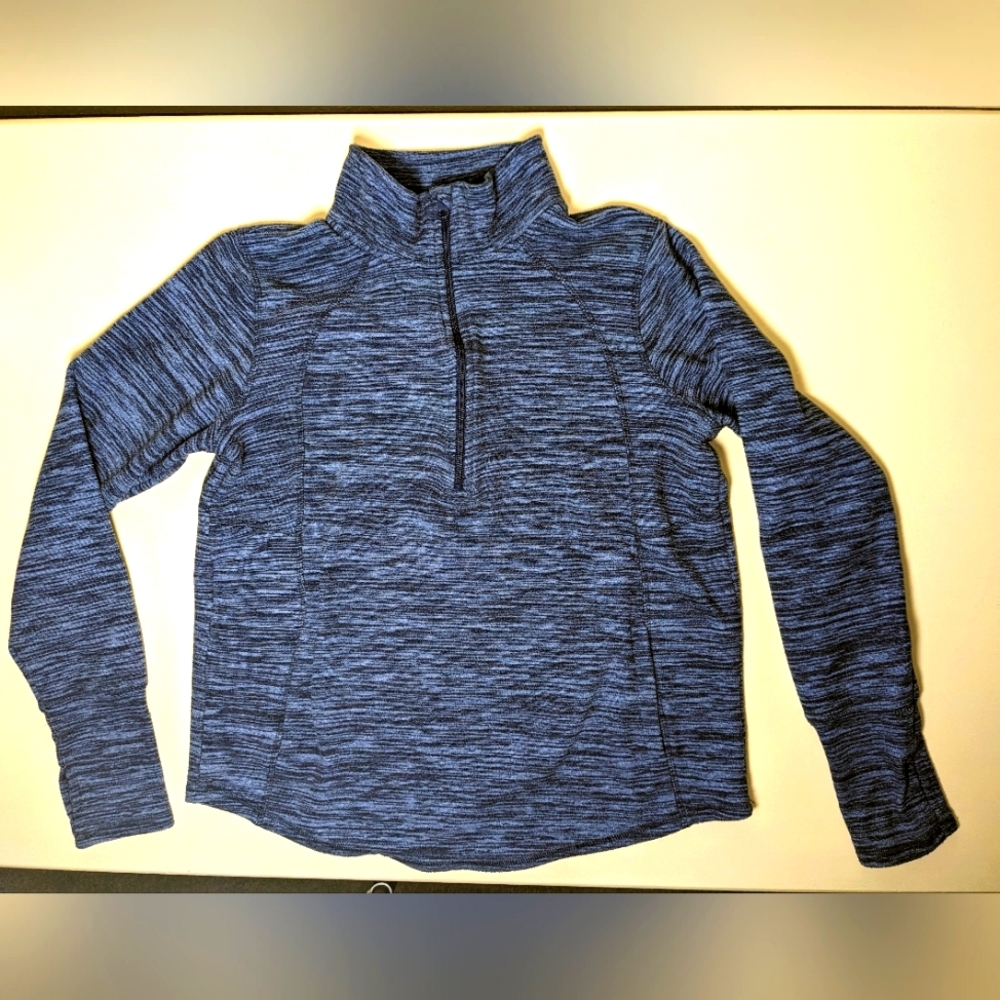 St. John's Bay Active- Small Pullover 1/2 Zip Kangaroo Pocket Heather Blue